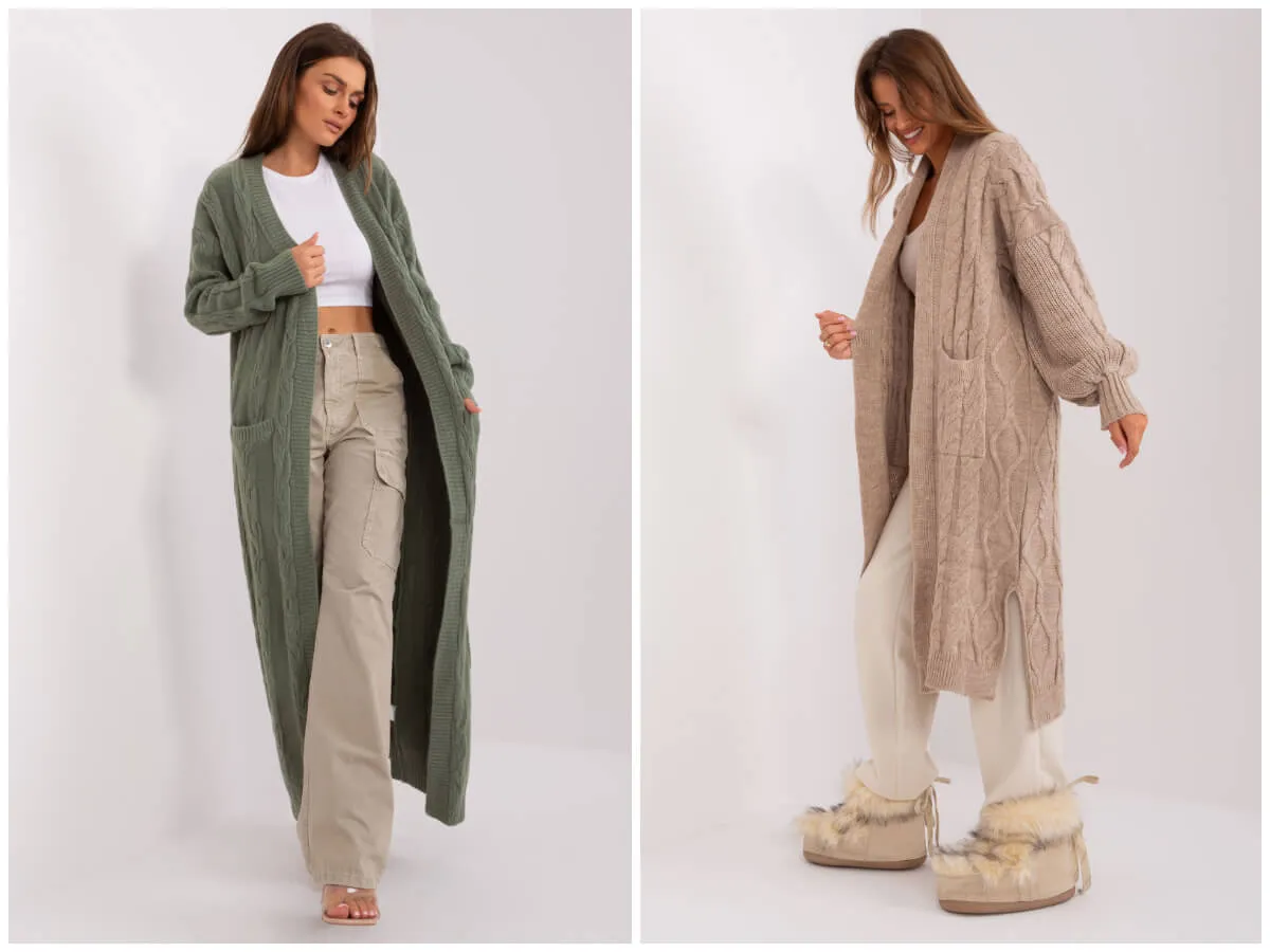 stylizacje z kardiganem damskie i męskie, długie i kr&oacute;tkie kardigany