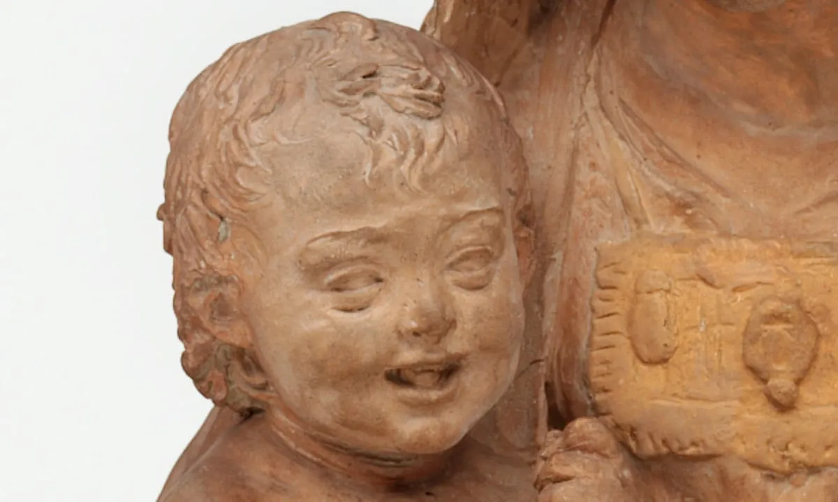 Jungfrau mit lachendem Kind Leonardo da Vinci Skulptur