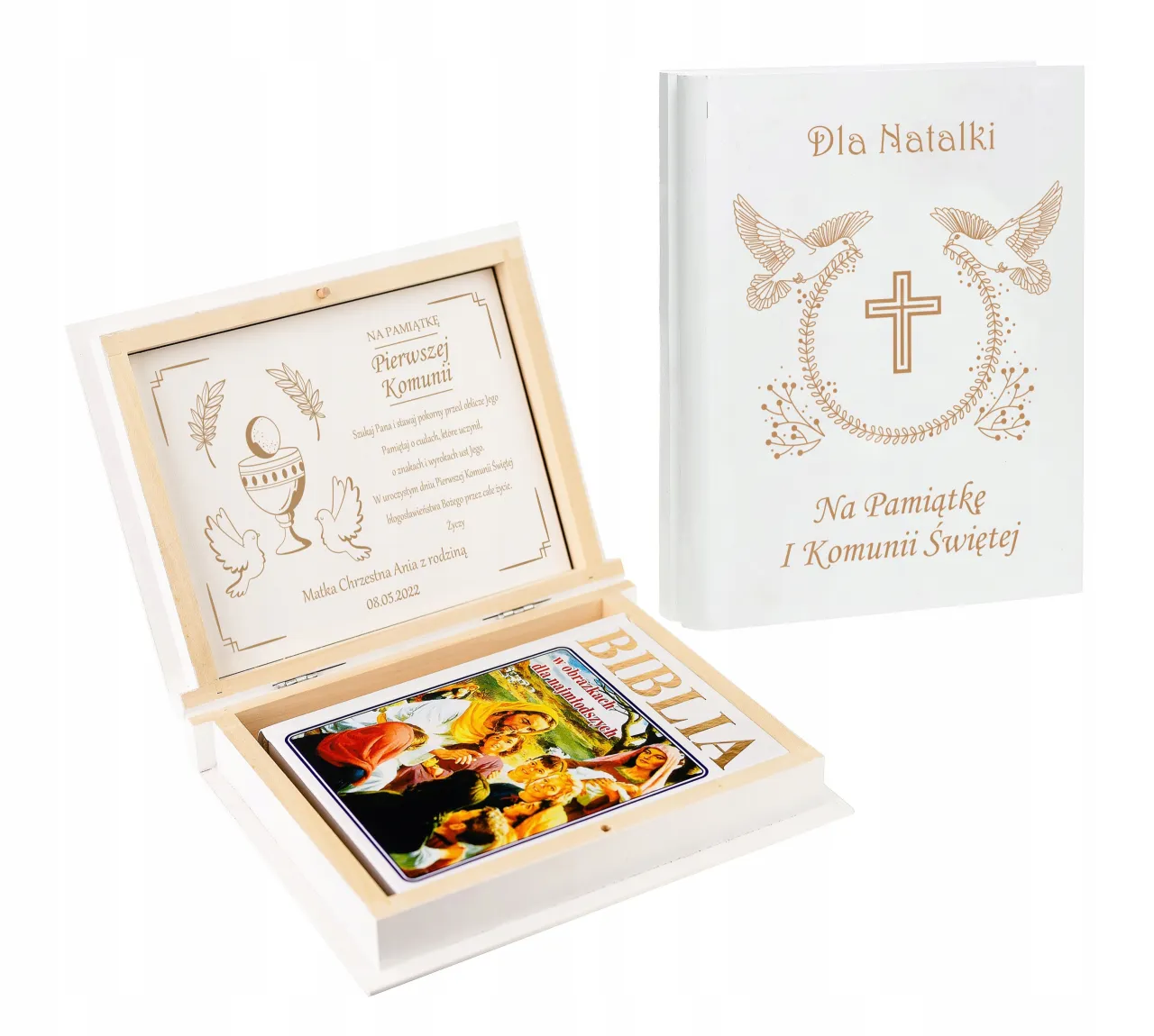 prezenty komunijne dla dziewczynki tradycyjne biżuteria biblia