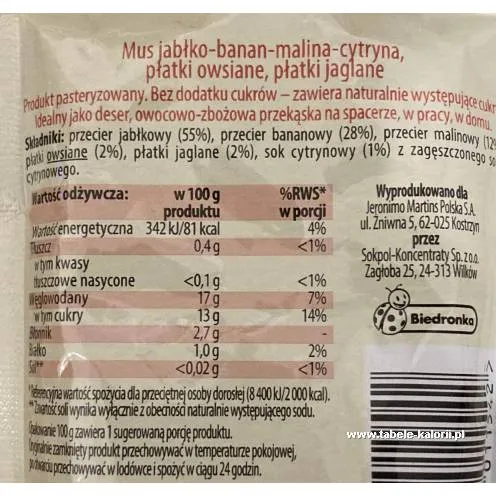 Zdjęcie Ile kalorii ma mus owocowy? Sprawdź wartości odżywcze i porównaj z innymi przekąskami