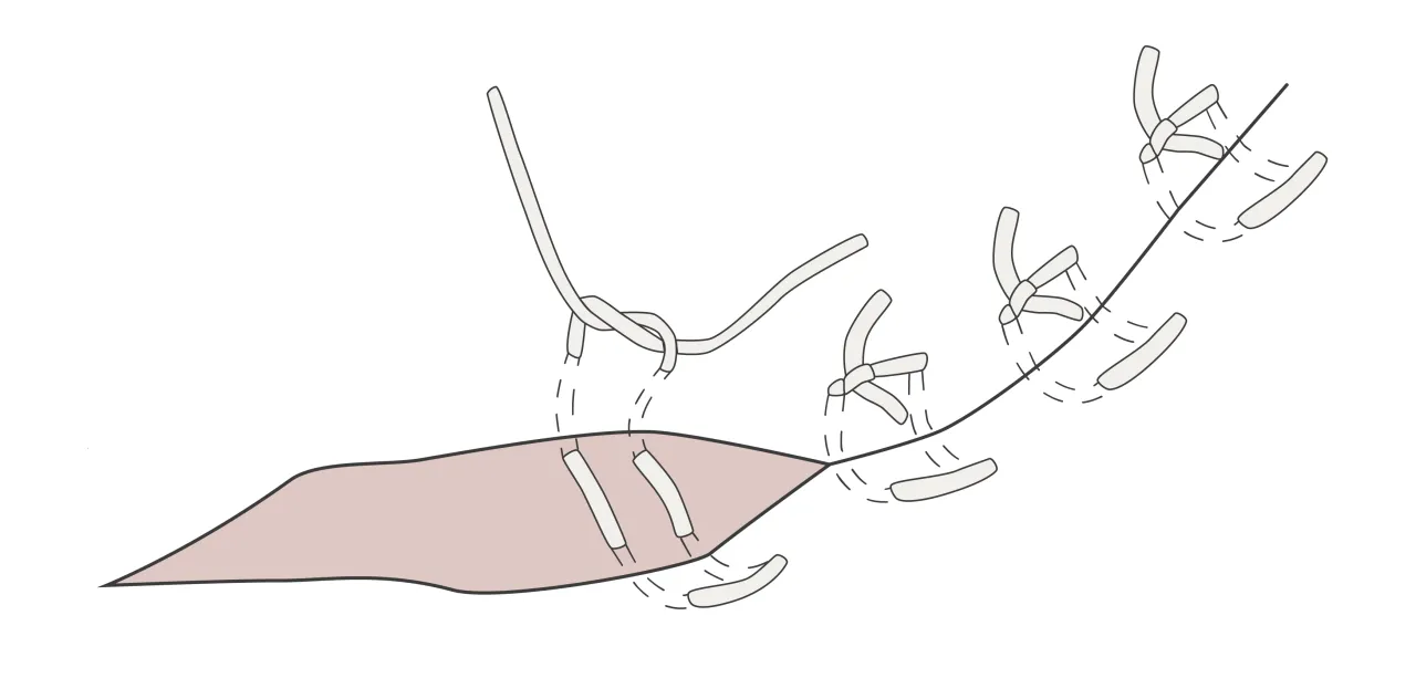 Ścieg materacowy instrukcja krok po kroku