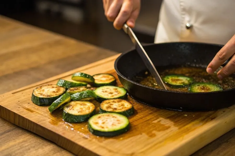 solenie cukinii przed smażeniem w celu usunięcia wody