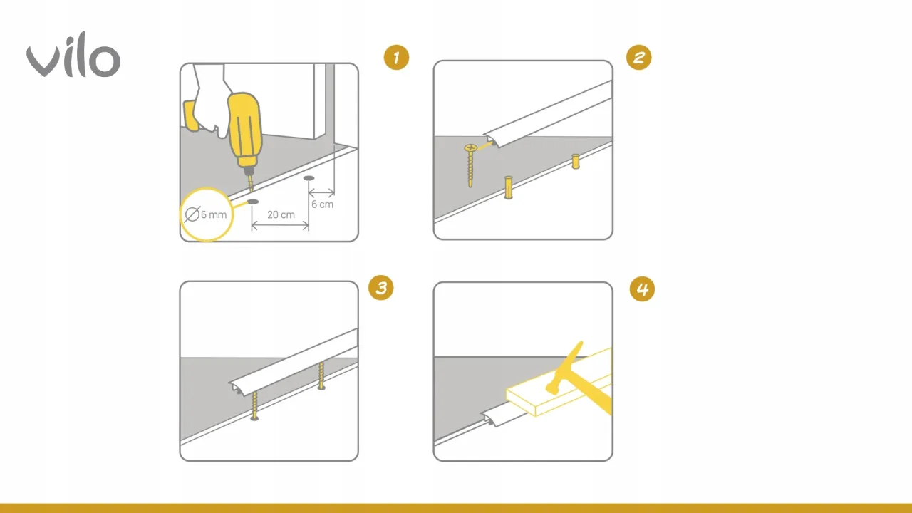 różne metody montażu listew progowych