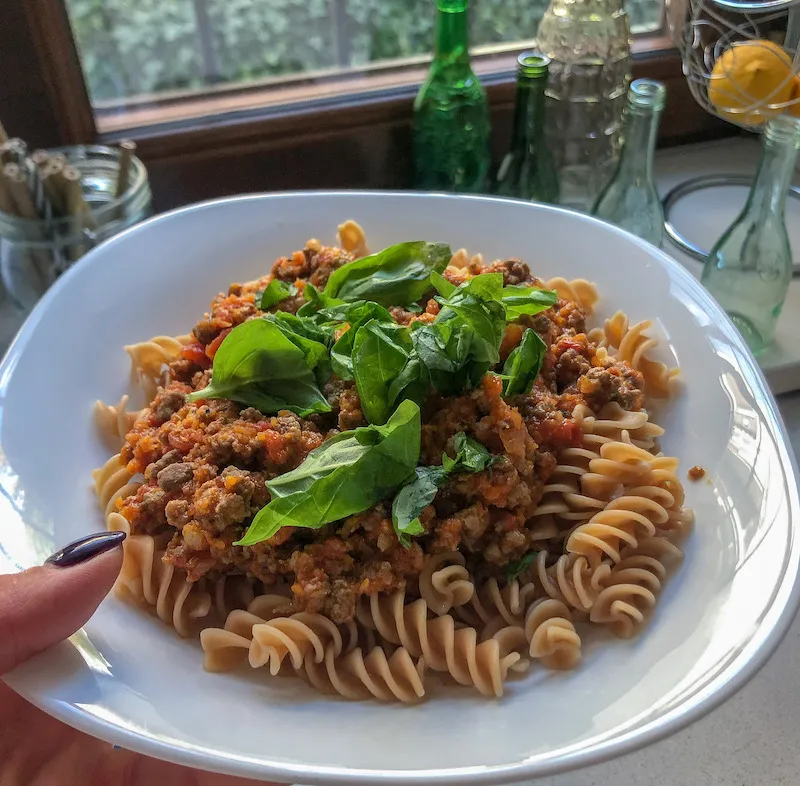 spaghetti bolognese fit składniki