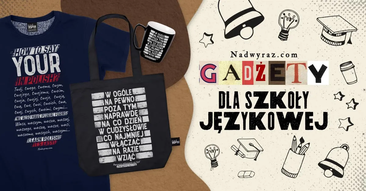 kartka z poprawnie napisanymi słowami w og&oacute;le, na pewno, naprawdę