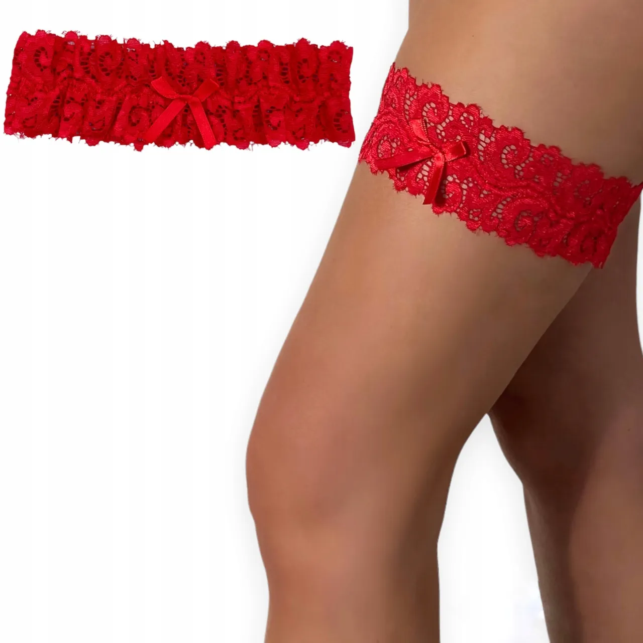 Czerwona bielizna studni&oacute;wkowa i podwiązka