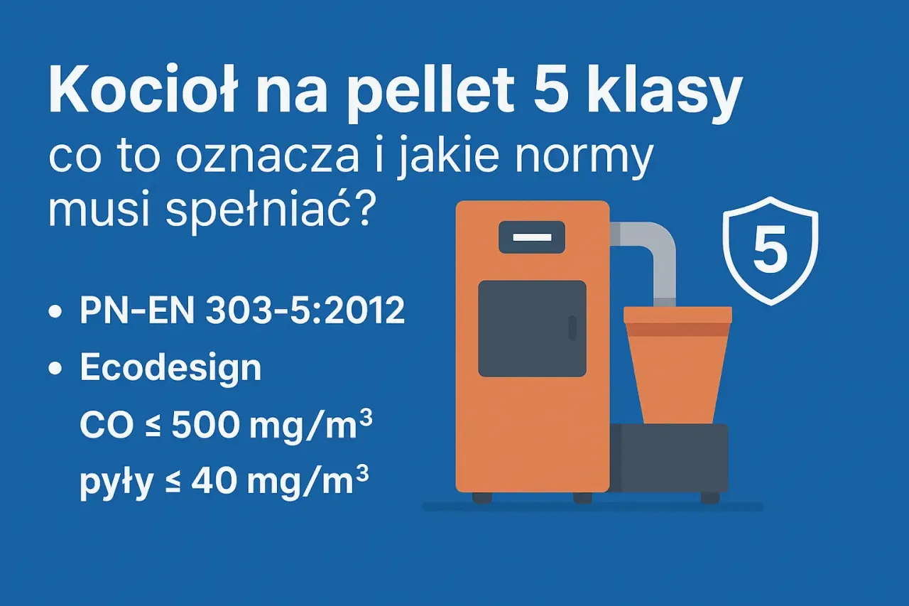 Kocioł na pellet 5 klasy: co to oznacza? Wymagania norm PN-EN 303-5:2012, Ecodesign, emisja CO i pył&oacute;w.