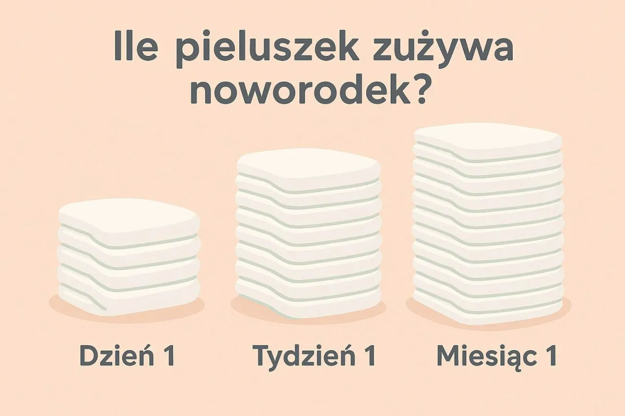 zużycie pieluch niemowlę wiek wykres