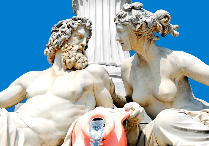 Atena bogini mądrości i Apollo bóg sztuki