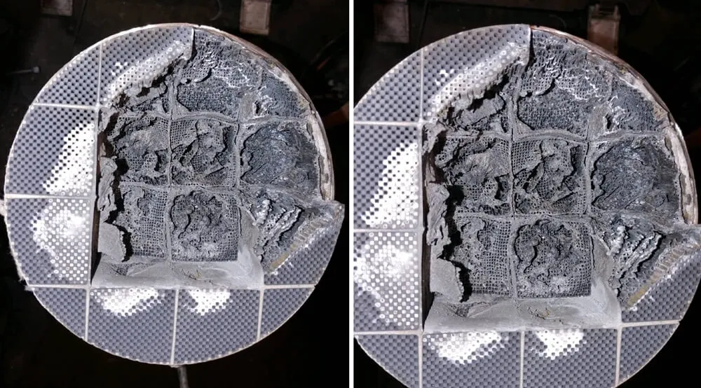 Filtr DPF sprawny zapchany uszkodzony porównanie