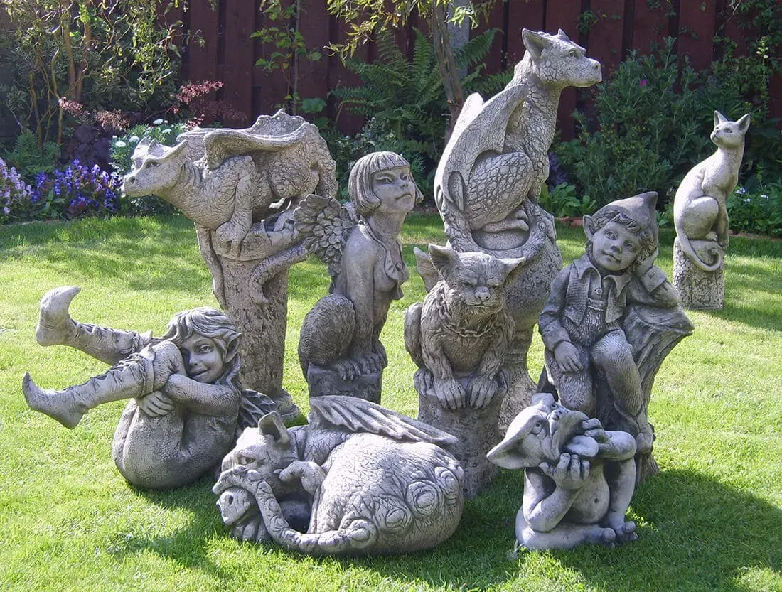 verschiedene gartenskulpturen ideen