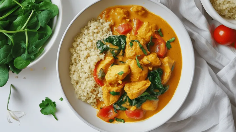 r&oacute;żne rodzaje past curry i mleczko kokosowe