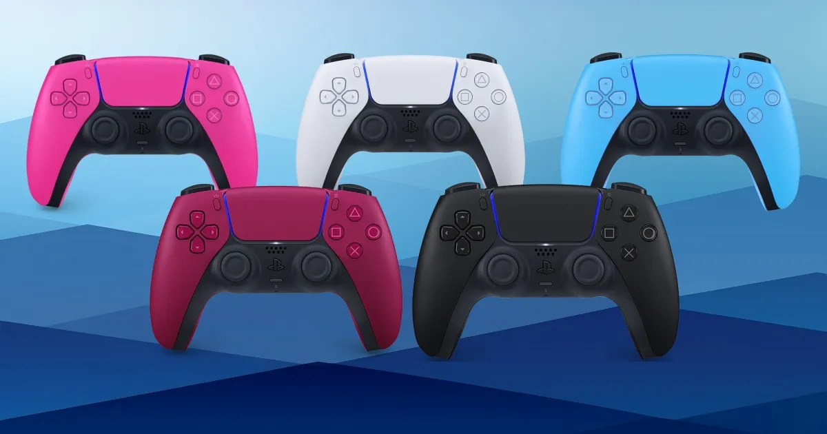 Różne kolory kontrolerów DualSense do PS5