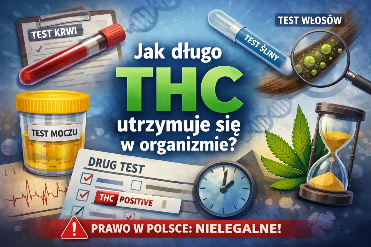 Czas wykrywalności THC w moczu infografika