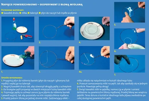 Modyfikacje eksperymentu z napięciem powierzchniowym