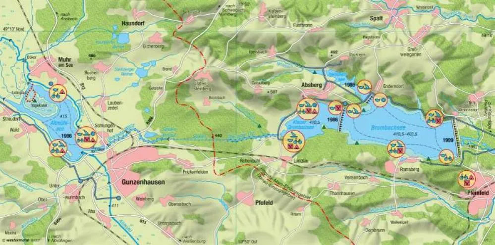 Fränkisches Seenland Übersicht Landschaft