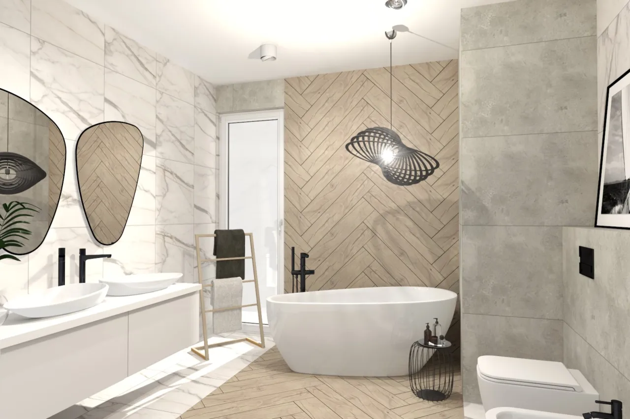 Nowoczesne płytki łazienkowe, aranżacje łazienek