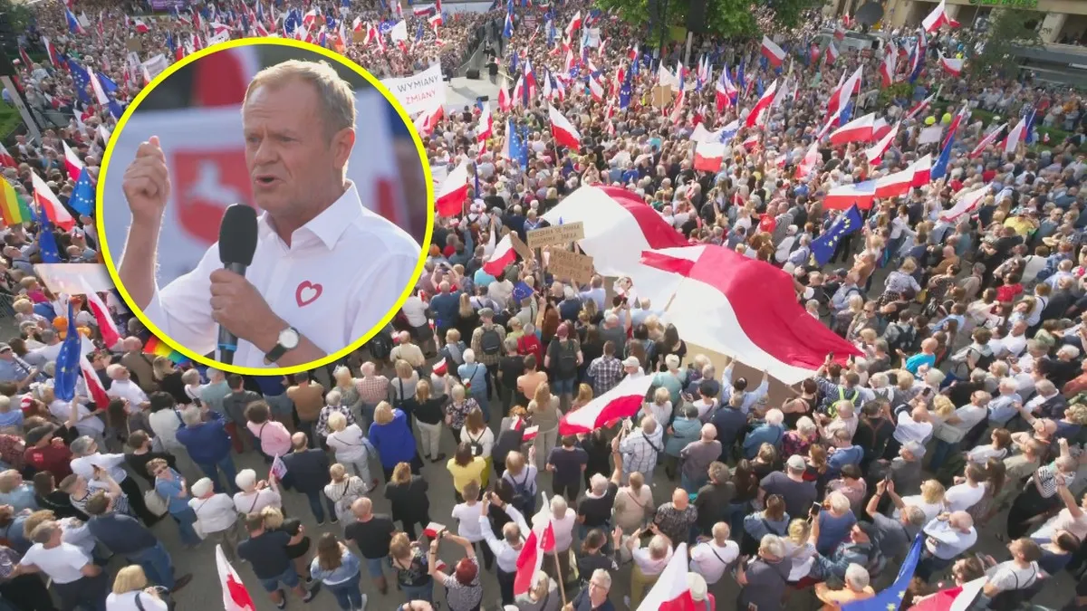 Wiec Donalda Tuska Plac Wolności Poznań 2023