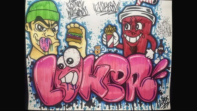 Graffiti Stile Bubble Wildstyle Charaktere Vergleich