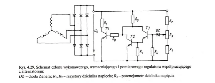rodzaje regulatorów napięcia alternatora schemat