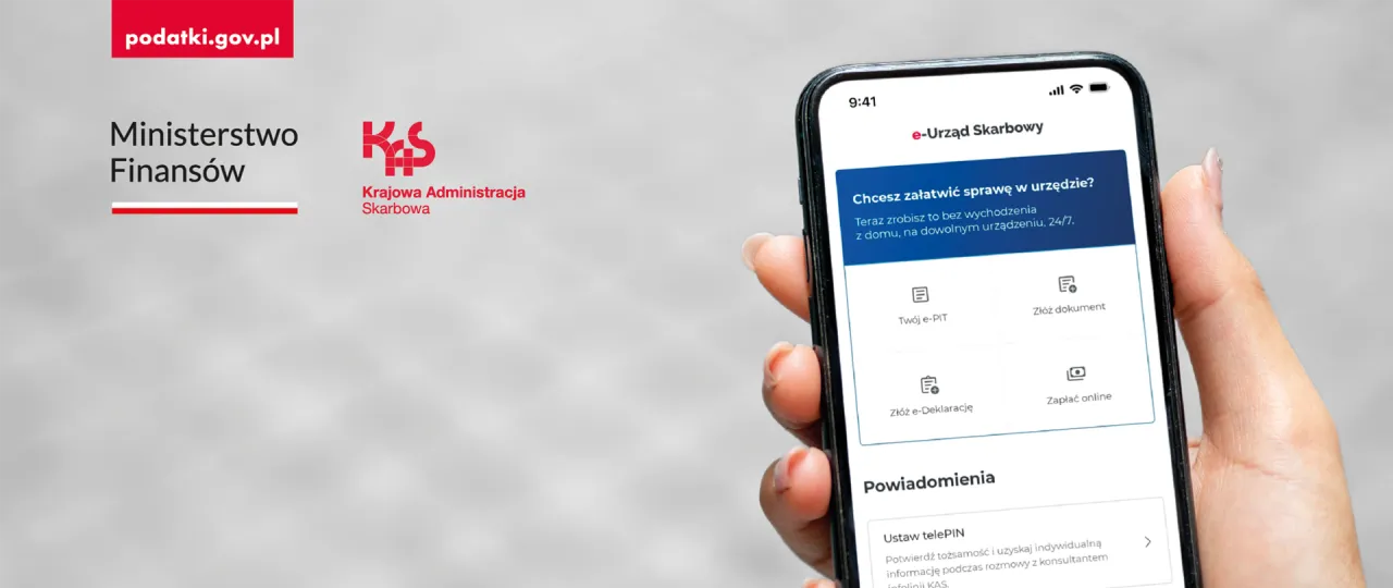 Aplikacja mObywatel ekran główny, e-Urząd Skarbowy strona logowania