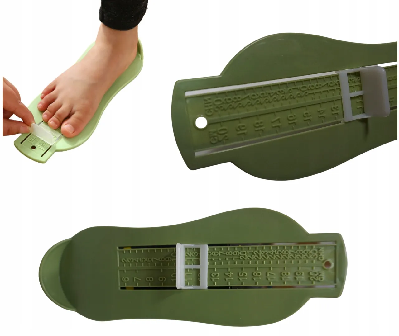 dziecko mierzy stopę, miarka i kartka