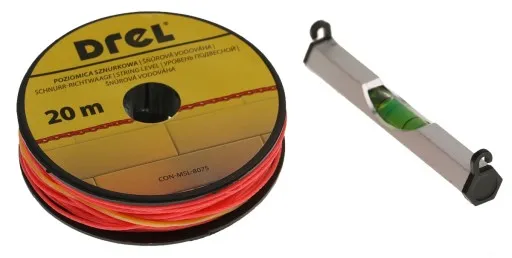 rodzaje poziomic: sznurkowa, wężowa, laserowa