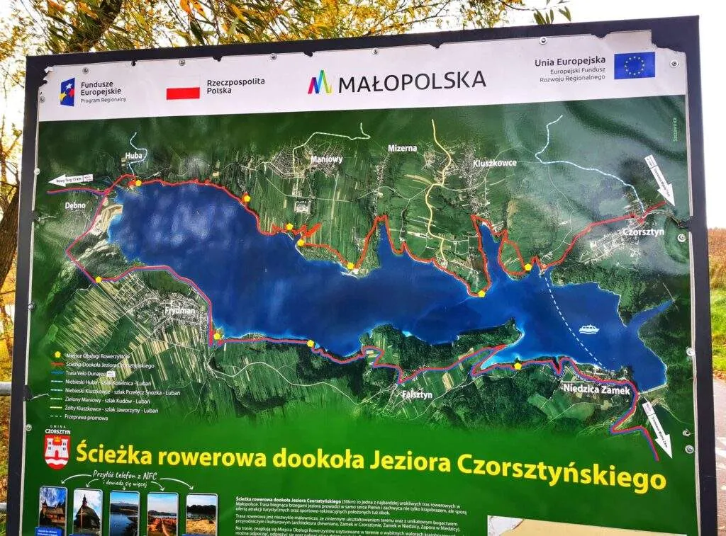 Mapa Velo Czorsztyn z atrakcjami