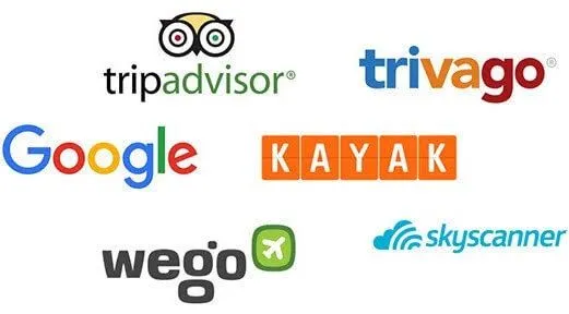 logo trivago kayak google hotels