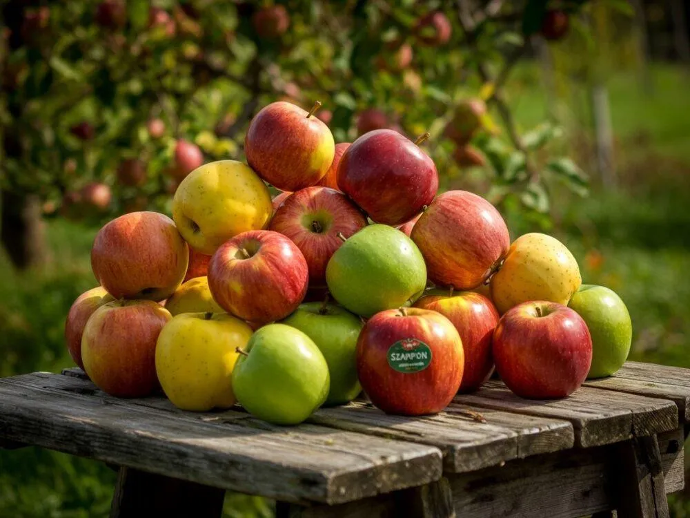różne odmiany jabłek na stole