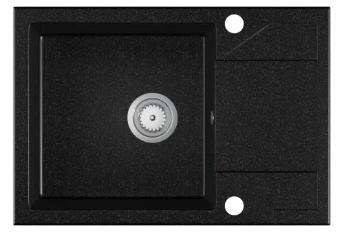 czarny zlew wycierany do sucha