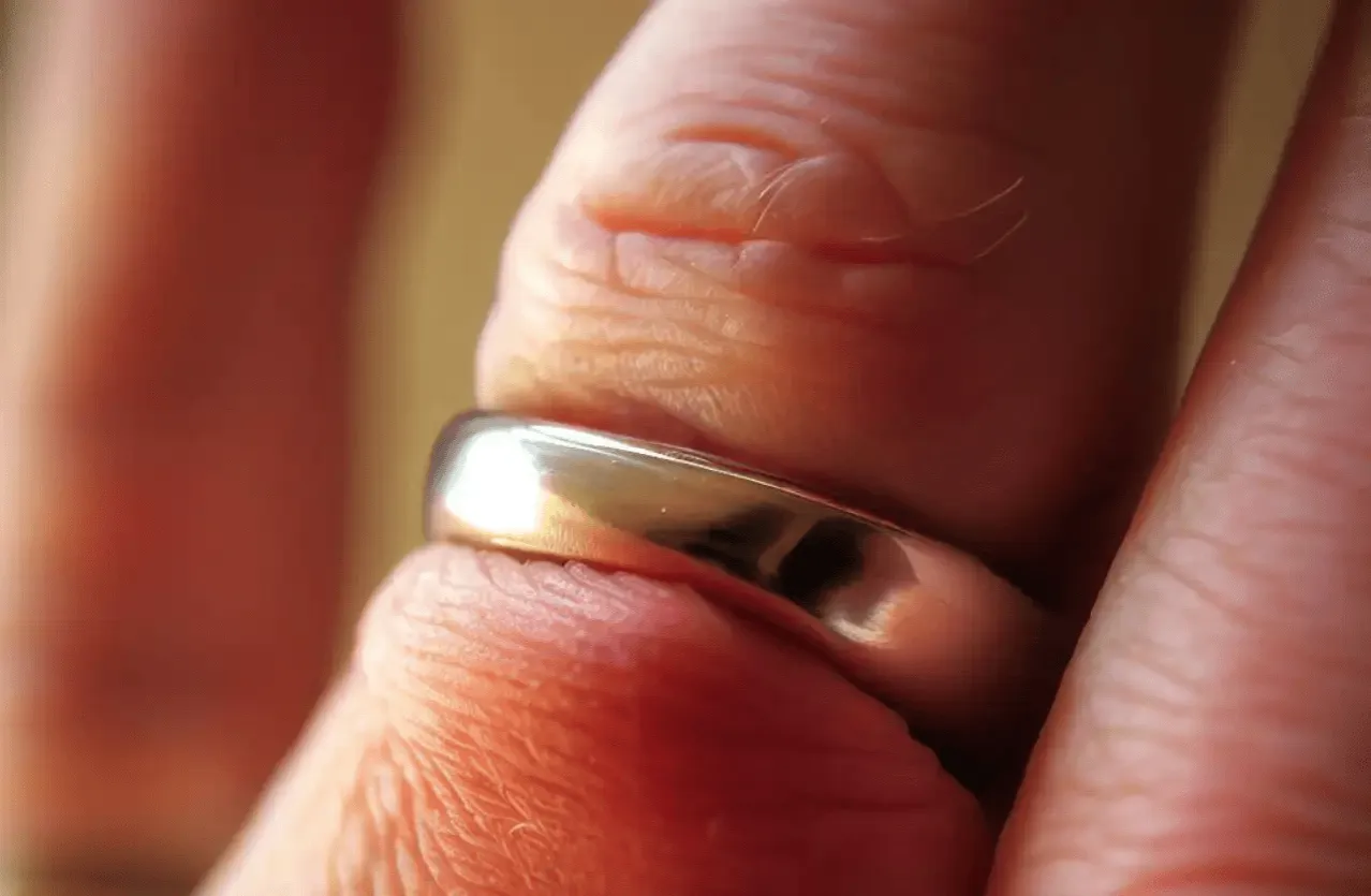 Jubiler przecina obrączkę