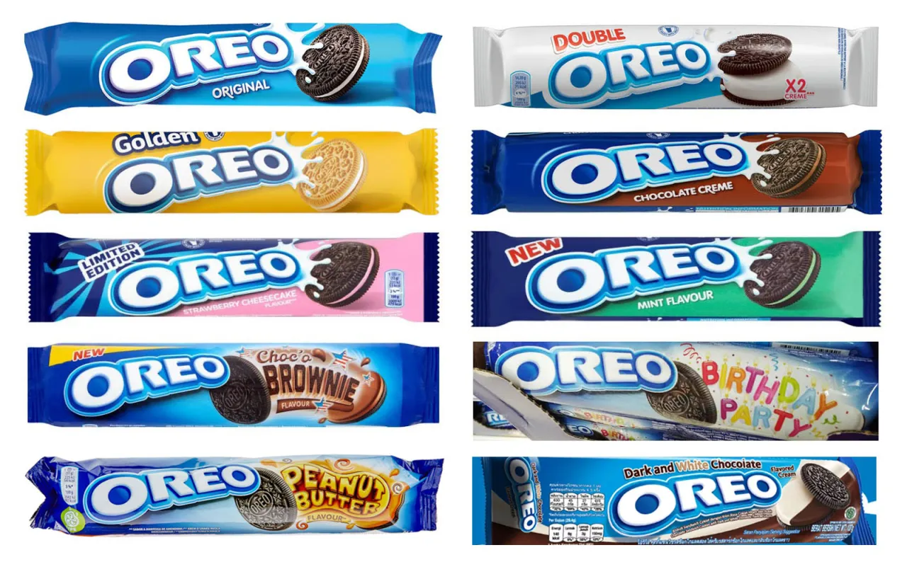r&oacute;żne smaki oreo z mlekiem