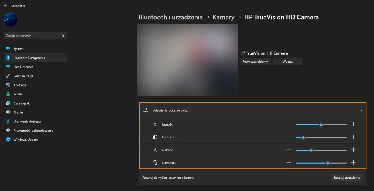 ustawienia prywatności kamery Windows 11 screenshot