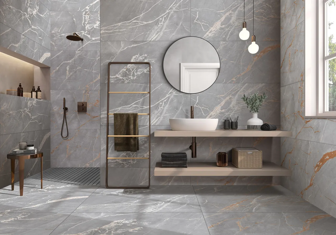 Różne style łazienek, płytki ceramiczne, armatura łazienkowa