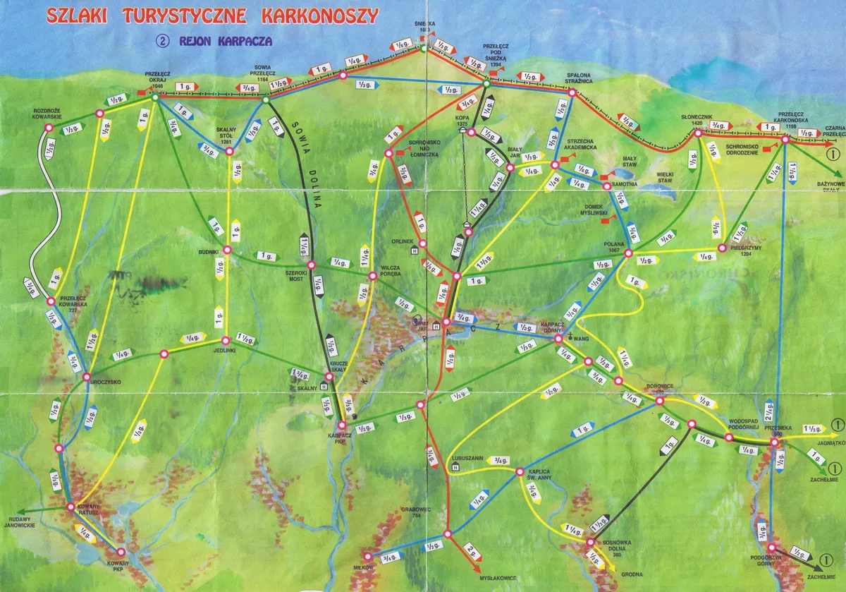 Śnieżka szlaki mapa