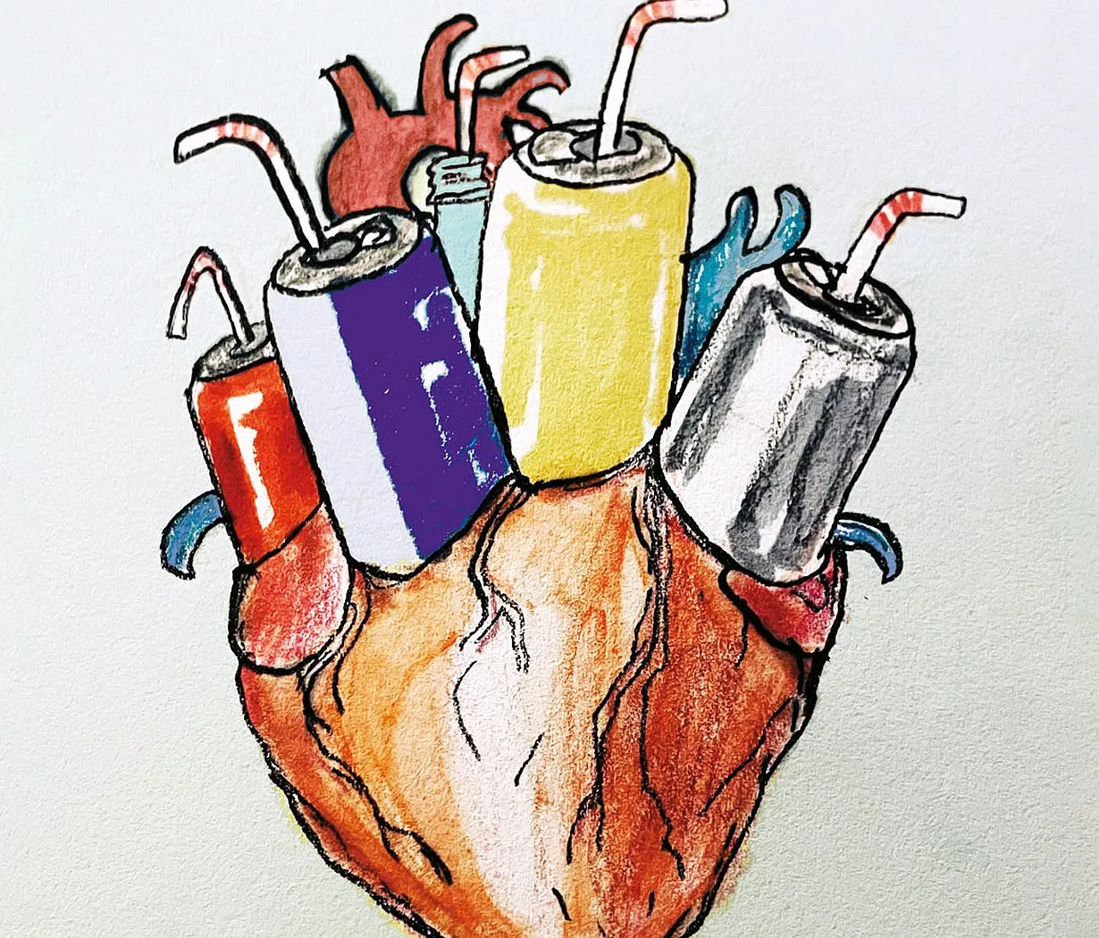 wpływ energetyk&oacute;w na serce grafika