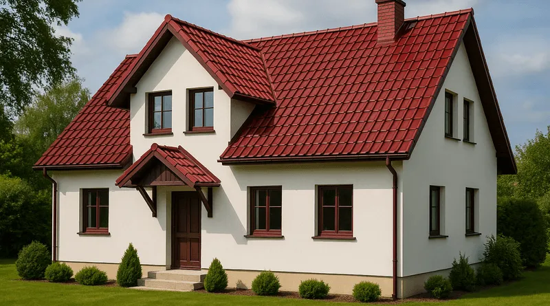 Zdjęcie Jaki kolor elewacji do wiśniowego dachu? Odkryj idealne połączenia kolorów