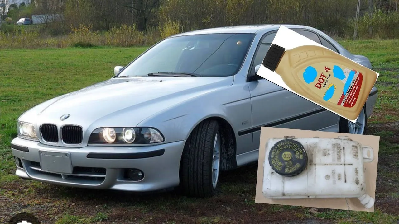 Zdjęcie Gdzie jest zbiornik płynu hamulcowego BMW E39 i jak go sprawdzić
