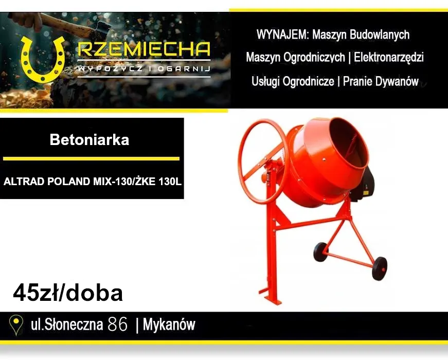 Zdjęcie Ile kosztuje wypożyczenie betoniarki? Ceny i porady na wynajem