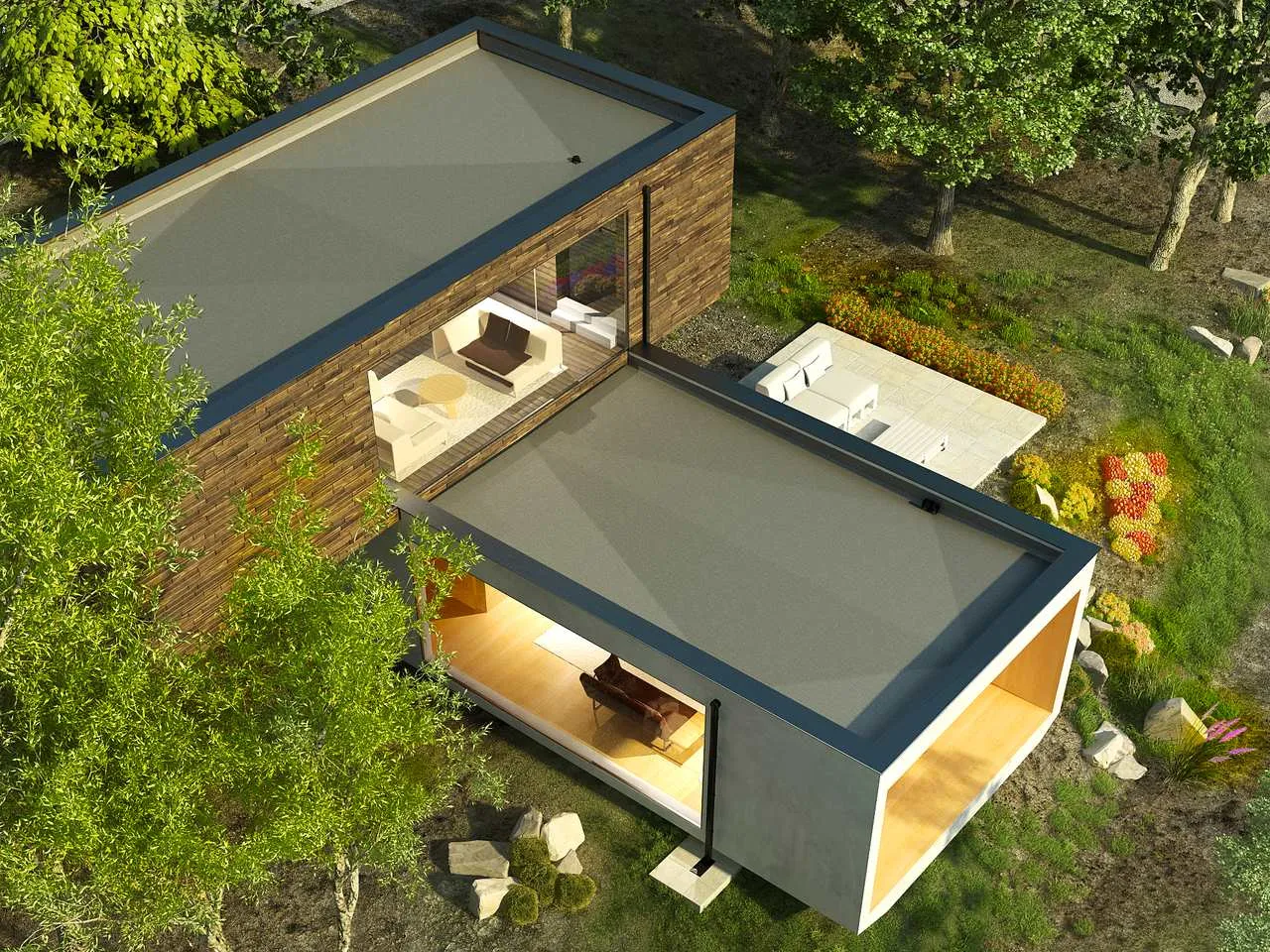 Przekr&oacute;j dachu płaskiego