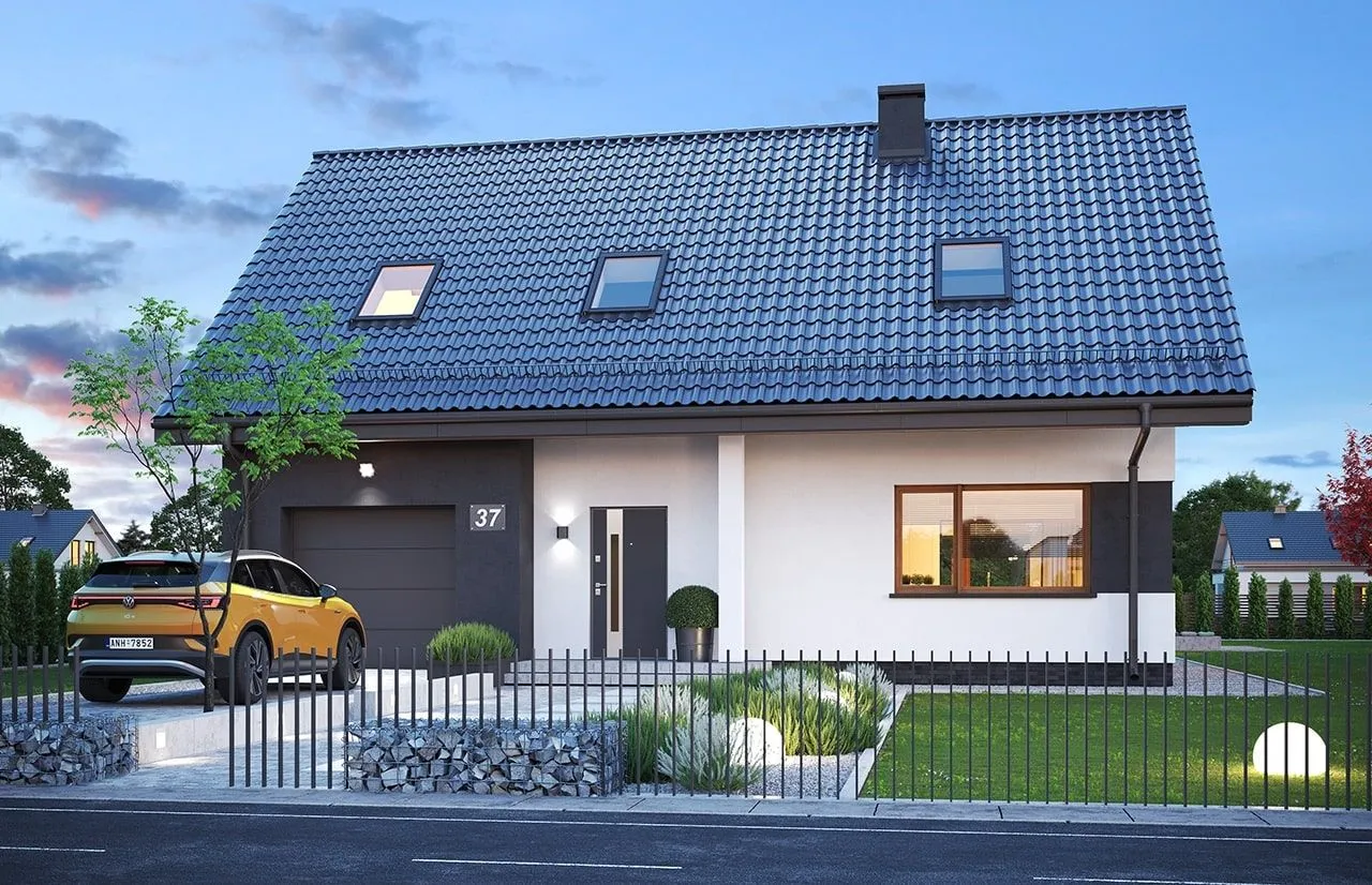 mały dom nowoczesny projekt wizualizacja