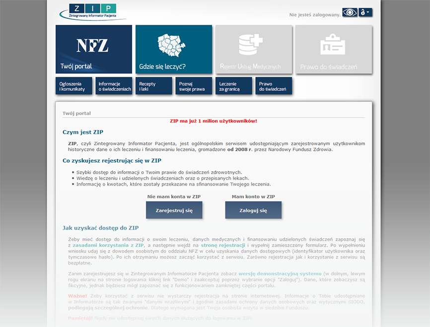 informator NFZ strona internetowa