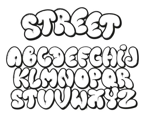 Graffiti Alphabet A-Z Bubble Style