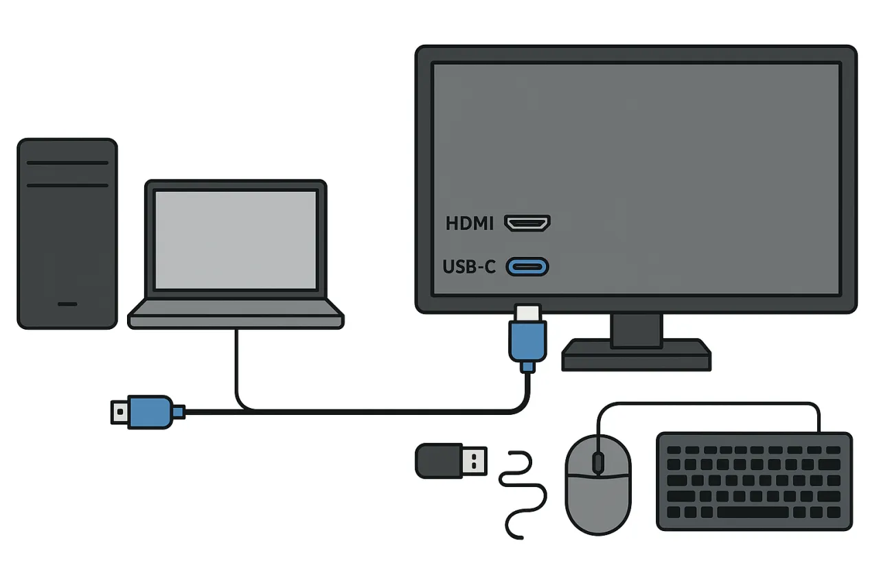 Podłączanie monitora USB-C