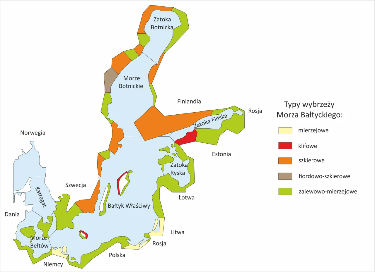 Mapa Morza Bałtyckiego z wymiarami