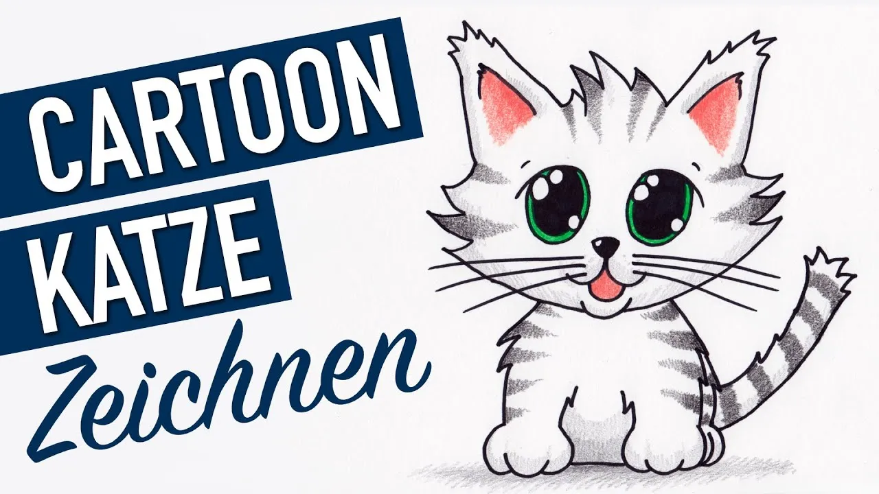 Katze zeichnen einfach schritt f&uuml;r schritt comic