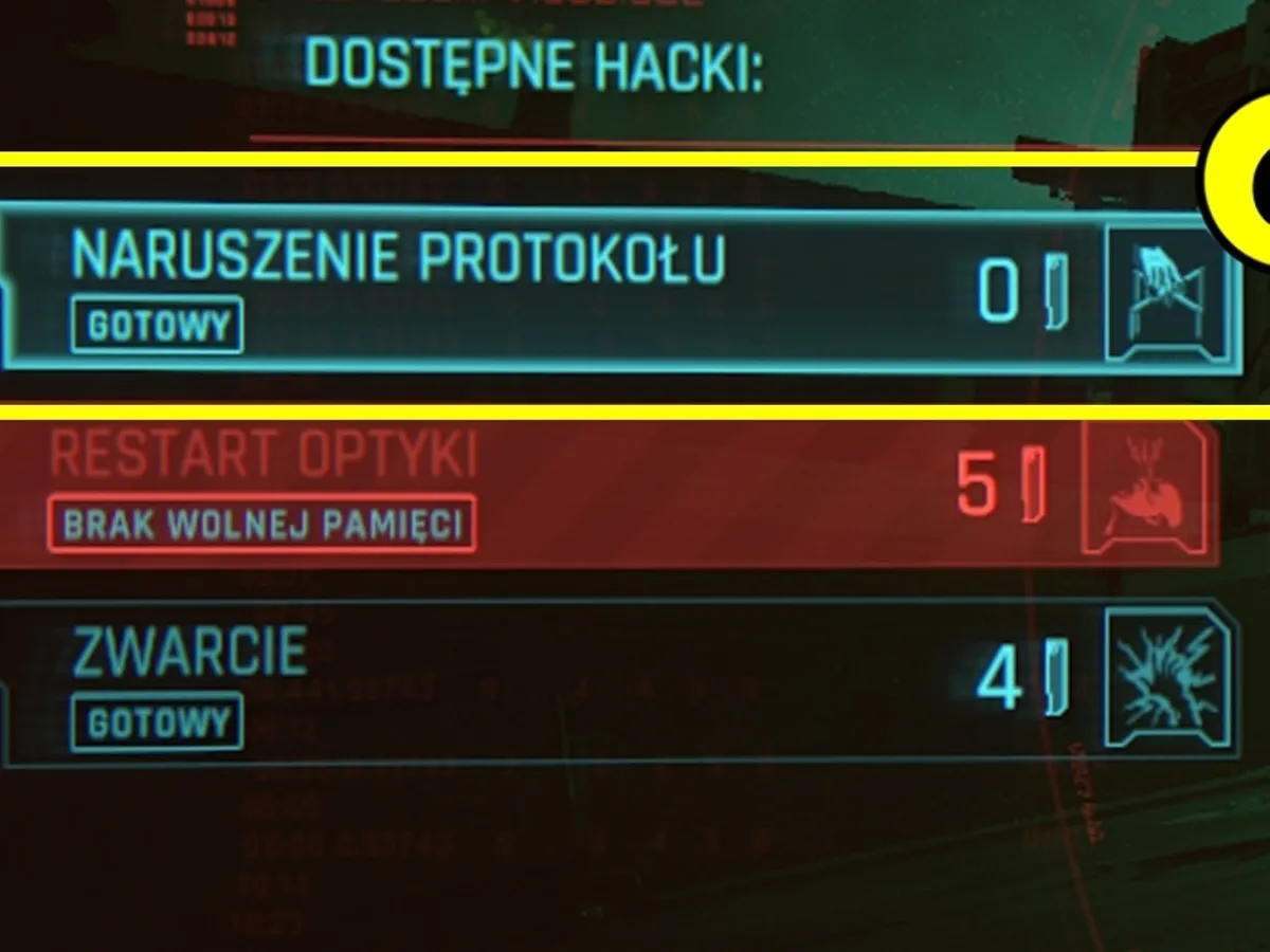 Cyberpunk 2077 hakowanie quickhacki protokół naruszenia