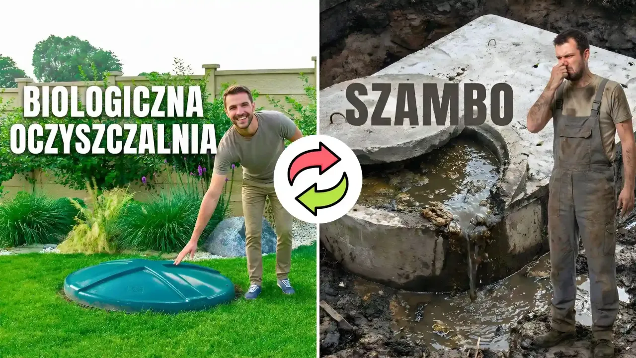 Porównanie: stara, śmierdząca szambo i nowoczesna, ekologiczna oczyszczalnia. Dowiedz się, jak przerobić szambo na oczyszczalnię.