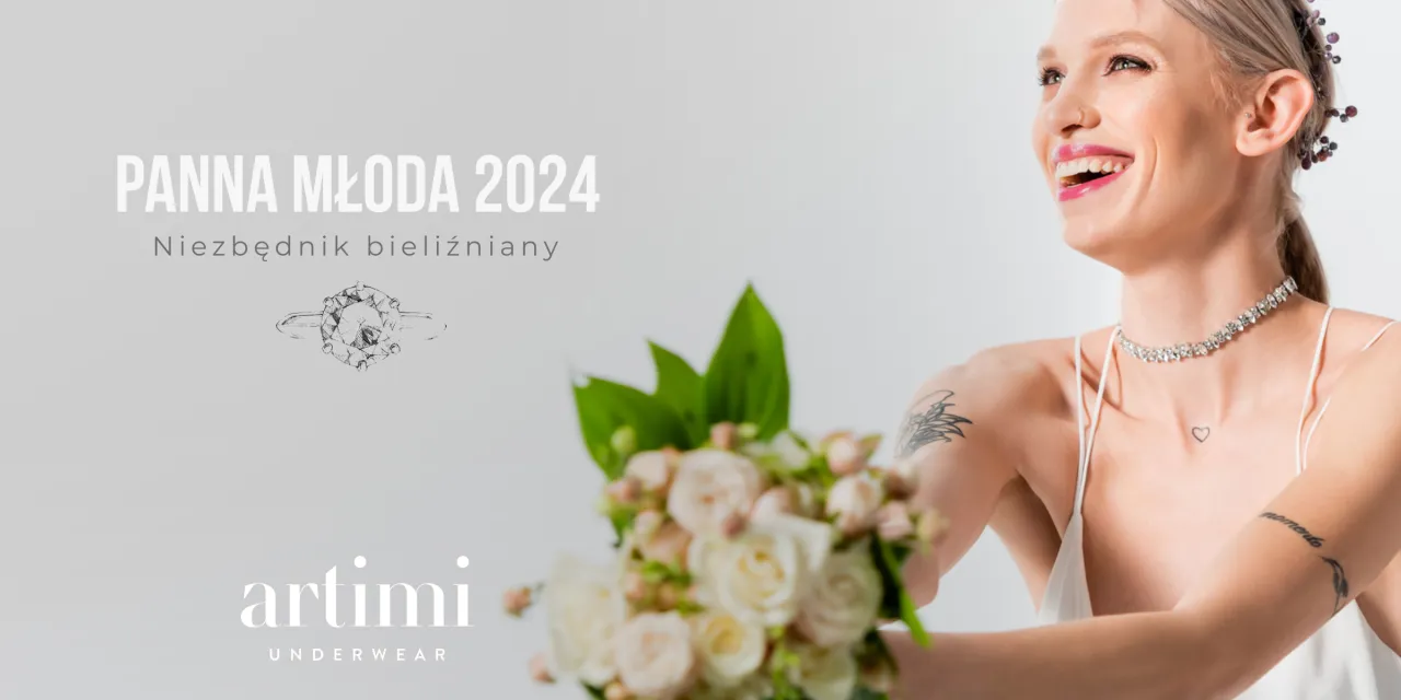 Panna młoda przymierzająca biustonosz do sukni ślubnej